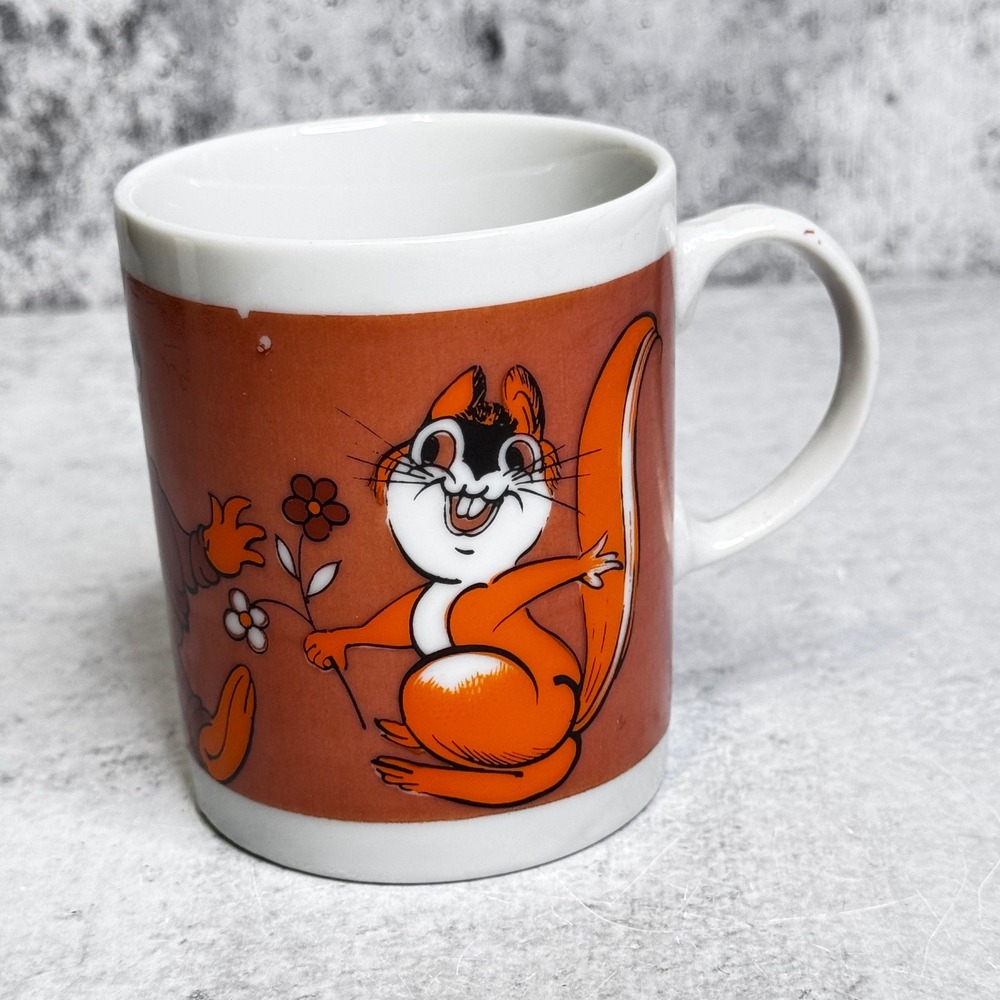 Vintage Stylecraft Porcelain Squirrel Mug Made in Japan Retro Cartoon #1223